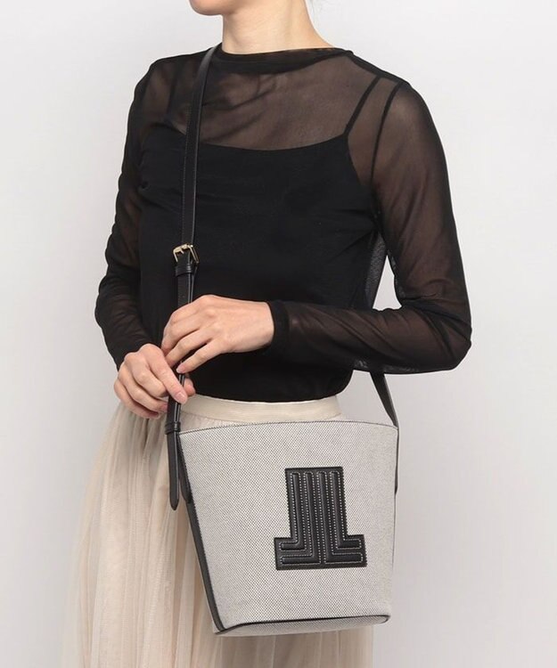 LANVIN en Bleu ヴィジュキャンバス ショルダーバッグ ブラック