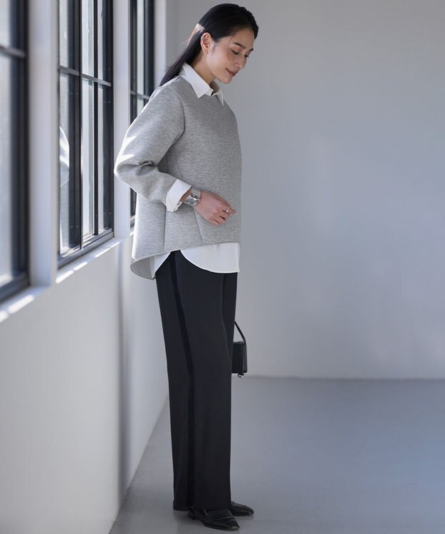 ICB ベルベットライン トラックワイドパンツ ネイビー