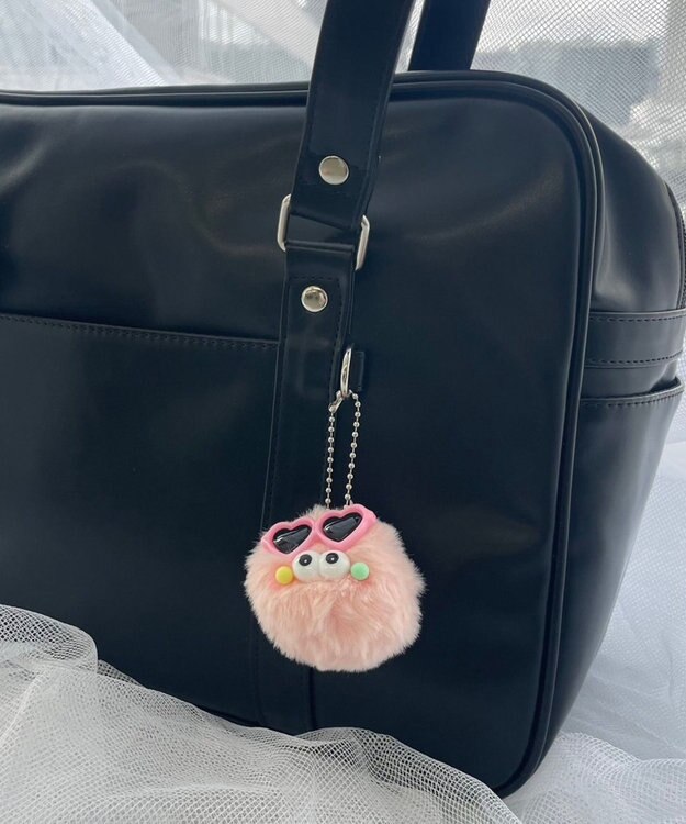 WEGO ミニサングラスモンスターぬいぐるみキーホルダー ピンク