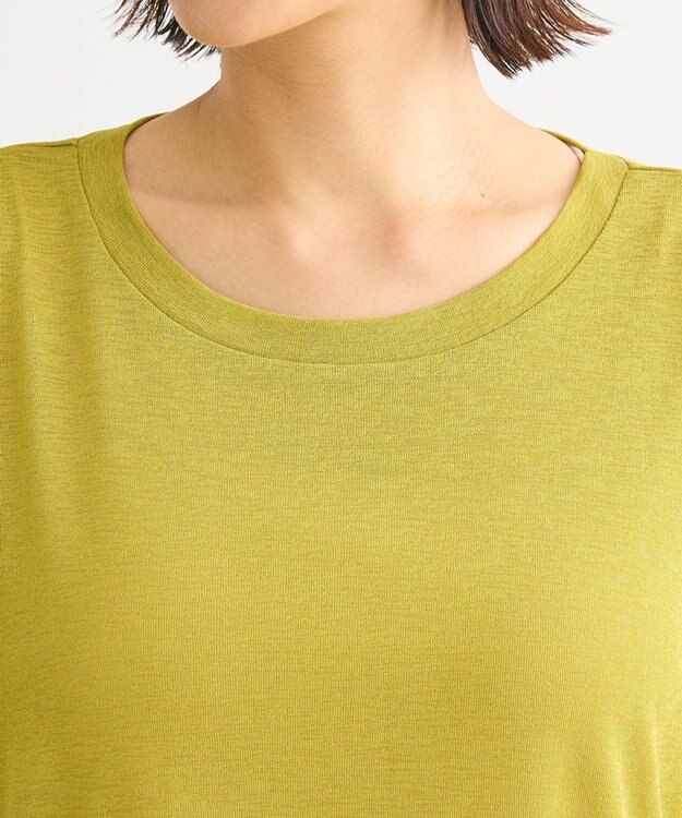 Green Parks 袖チュールドッキングシアー５分袖プルオーバー Green