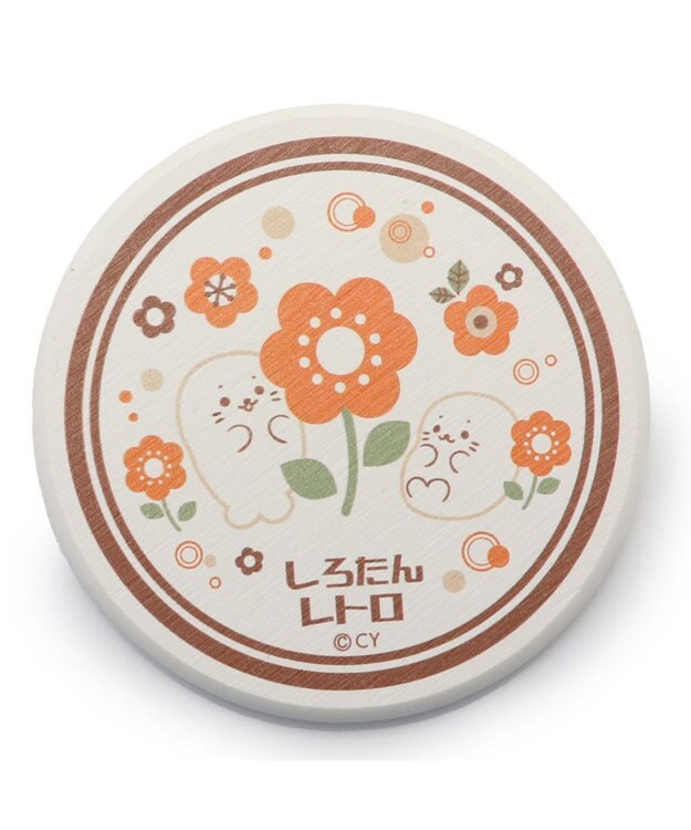 Mother garden しろたん 珪藻土 コースター レトロ 単品 《 チューリップ柄 / アネモネ柄 》 アネモネ