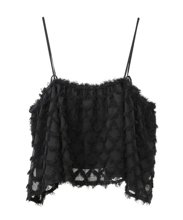 Green Parks ・ＥＬＥＮＣＡＲＥ　ＤＵＥフリンジジャカードビスチェ Black