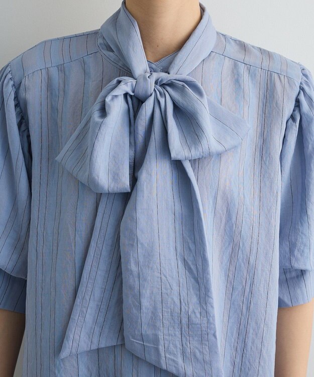 Green Parks ２ＷＡＹボウタイバルーンスリーブブラウス Sax