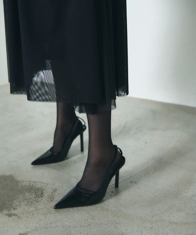 GRACE CONTINENTAL チュールコンビニットワンピース ブラック