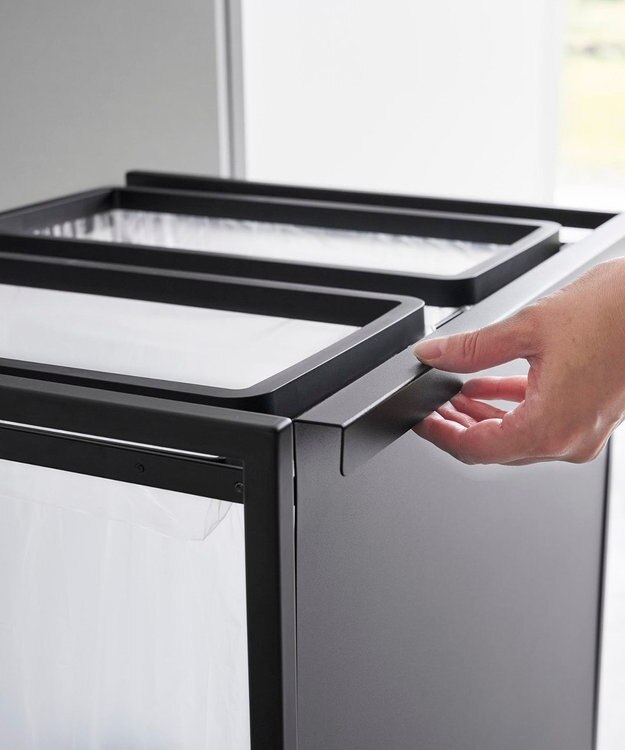 tower 目隠し分別ダストワゴン タワー 45L 2分別 ブラック ブラック