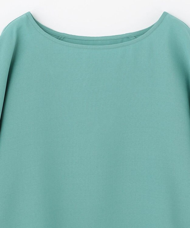 ANY 【洗える】デザインスリーブとろみ ブラウス ターコイズ