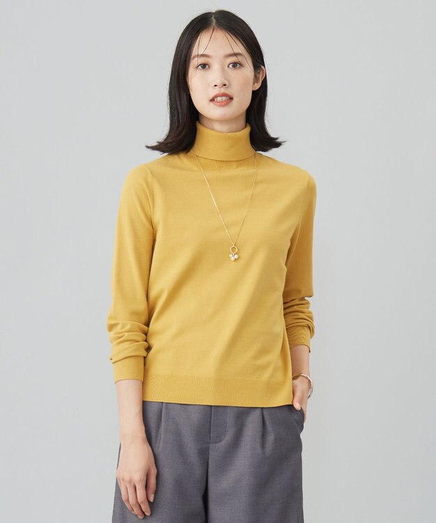 J.PRESS LADIES L 【ご好評につき新色追加！・WEB限定カラーあり・洗える】PRINCE タートルネック ニット イエロー系