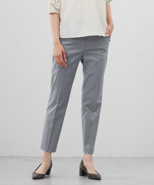J.PRESS LADIES 【セットアップ対応・洗える・撥水】コットンFITTY テーパード パンツ グレー系