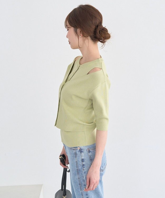 earth music&ecology フェイクレイヤードアメスリプルオーバー Pistachio
