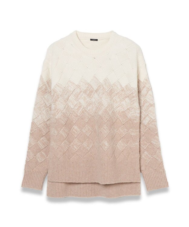JOSEPH 【洗える】ウィーブニット　ラウンドネック Ivory/Blusher