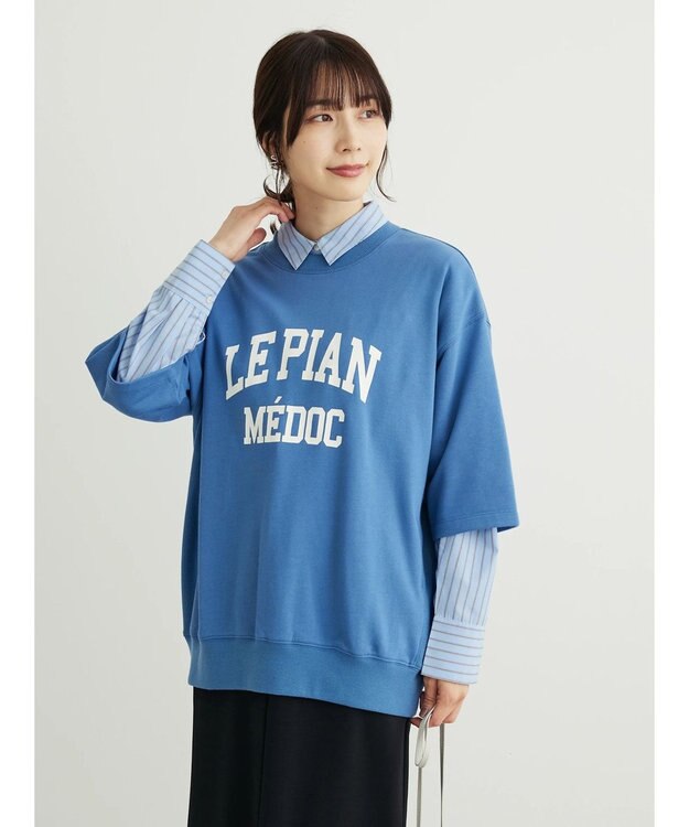 Green Parks ミニ裏毛ロゴトレＴｅｅ Sax