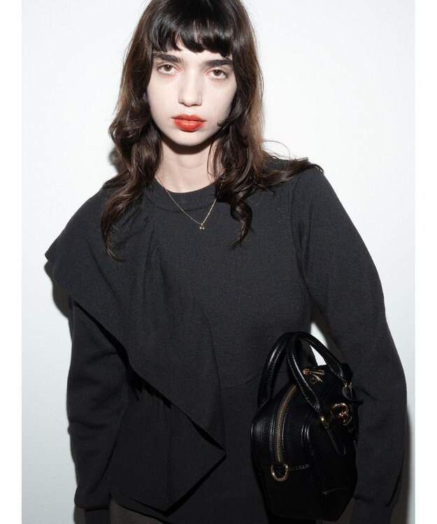 Te chichi アシンメトリーフリルニット《2025winter catalog item》 ブラック