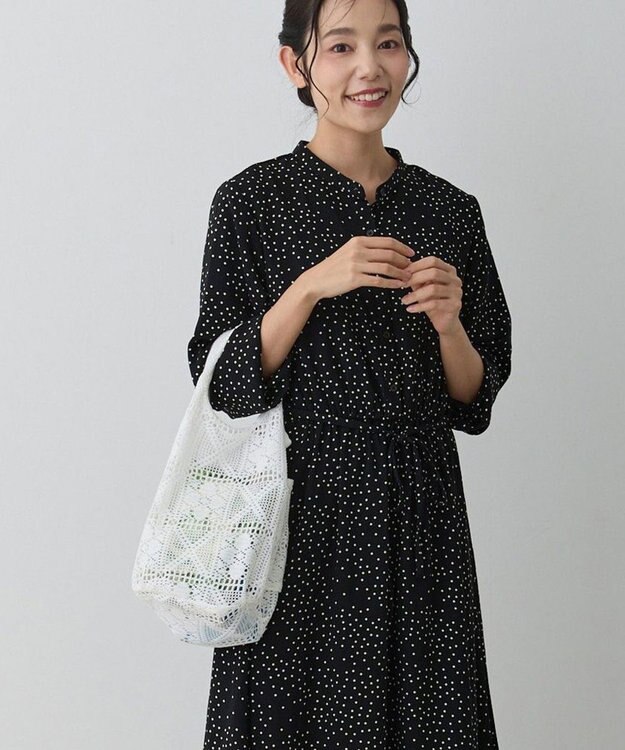 ROOTOTE 1089【洗濯可能】SC.ルーショッパーミニ.レース-A 01：シロ