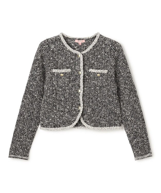 TOCCA TWEEDY MAZE ニットジャケット ブラック系