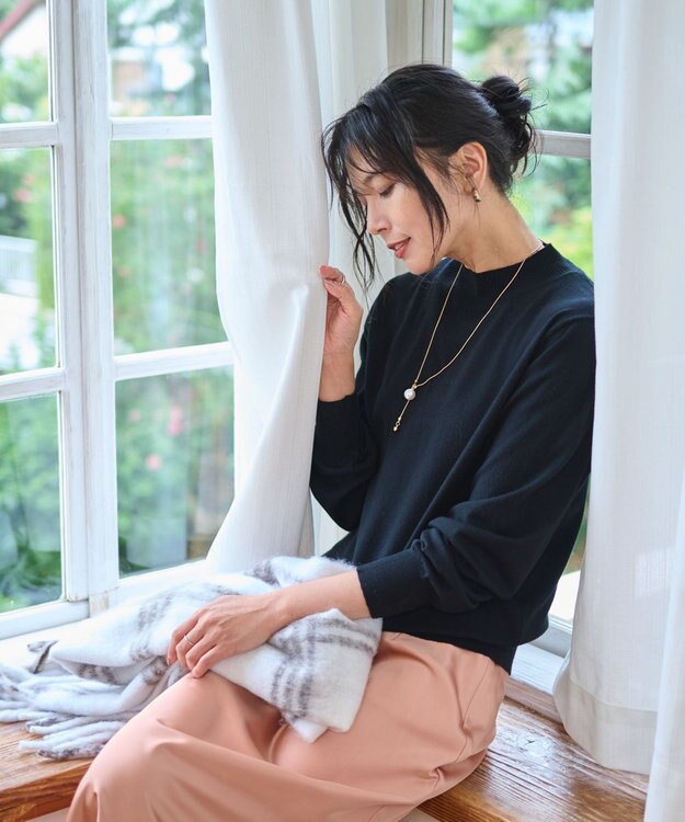 WEGO 【WEB限定/25年秋冬新作/洗濯OK/毛玉レス】ハイネックプルオーバー ブラック