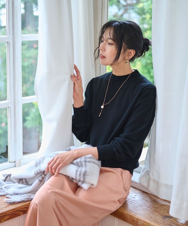 WEGO 【WEB限定/25年秋冬新作/洗濯OK/毛玉レス】ハイネックプルオーバー ブラック