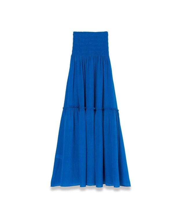 JOSEPH テクスチャードシルク　スカート Siam Blue
