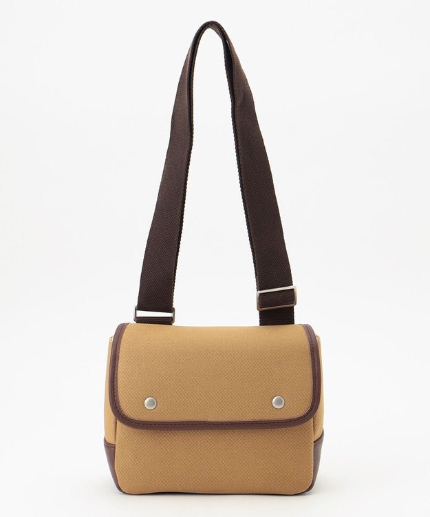 J.PRESS MEN レザーコンビショルダーバッグ ブラウン系