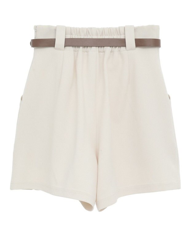 earth music&ecology ベルト付きタブデザインショートパンツ Ivory
