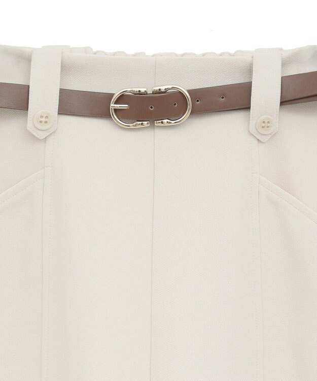 earth music&ecology ベルト付きタブデザインショートパンツ Ivory