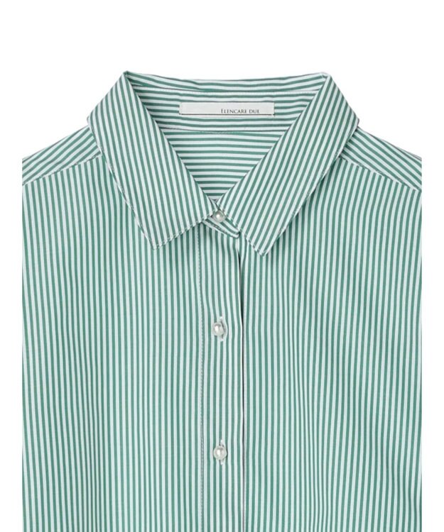 Green Parks ・ＥＬＥＮＣＡＲＥ　ＤＵＥ　パールボタンシャツチュニック Green