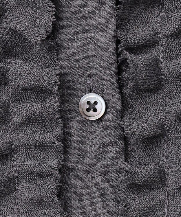 自由区 【セットアップ対応・洗える】ハイツイストビエラフロントフリル ブラウス TOPグレー