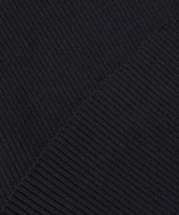 uncrave 【洗濯機洗い可】リブ フレアスリーブポロニット（uncrave STANDARD） ブラック