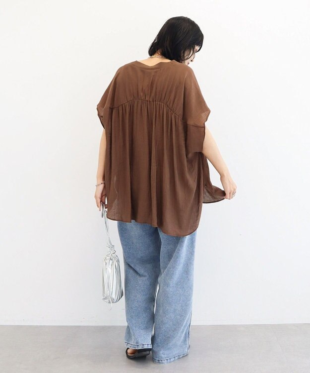 Green Parks フレンチスリーブリブドッキングシャツ Off White