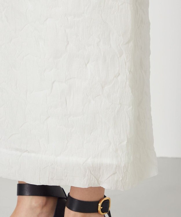 NAVE 【Nave・洗える/シアー素材】クラッシュオーガンジー スカート ホワイト系