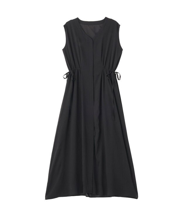YECCA VECCA ドライタッチシアードロストワンピース Black