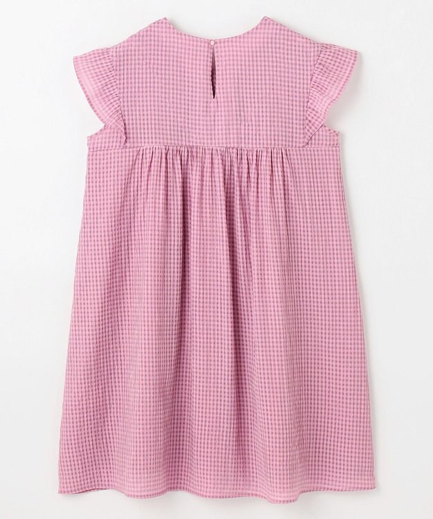 組曲 KIDS 【150-160㎝】ギンガムサッカー ワンピース ラズベリー