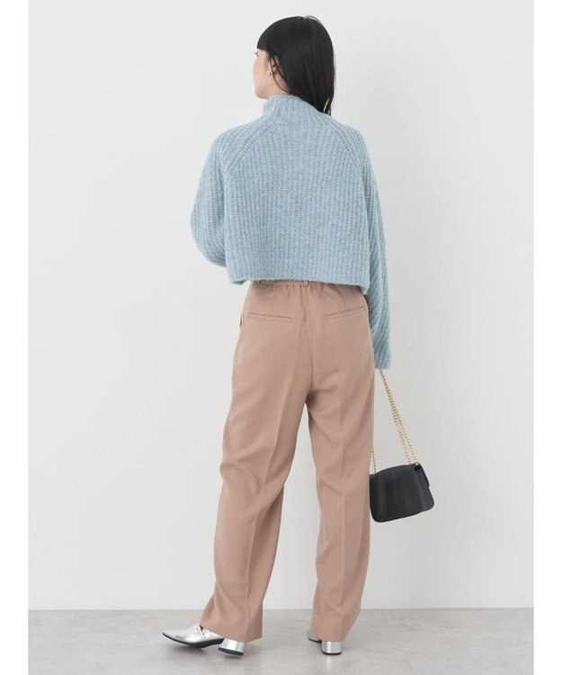 earth music&ecology フワフワＭＩＸハイネックショートニット Light Blue