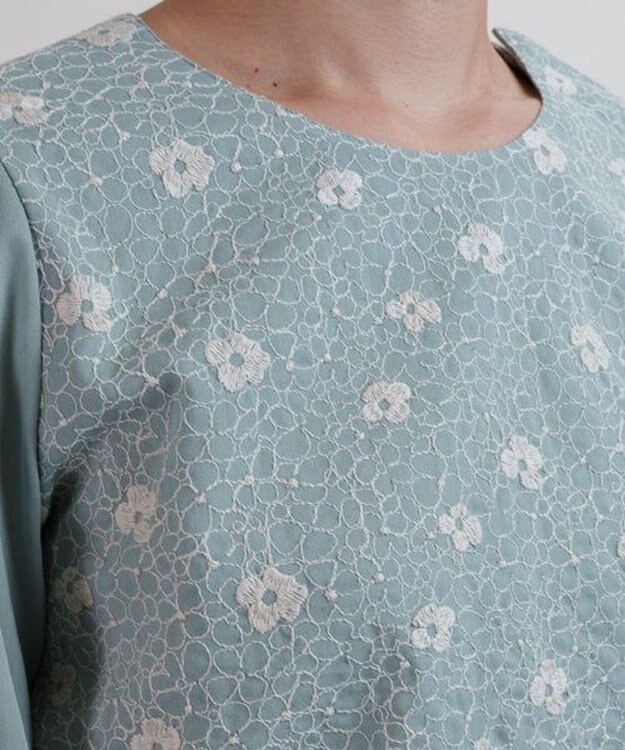 muuc 【手刺繍のような刺繍が美しい】ハイドランジア ドレス ブルー