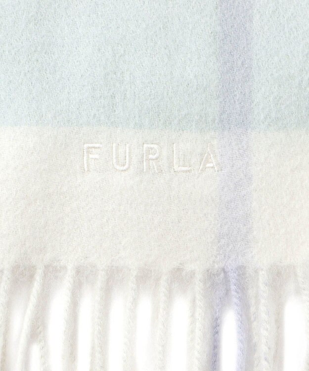 MOONBAT FURLA ウールブロックチェックラメストール/幅50cm ミントグリーン