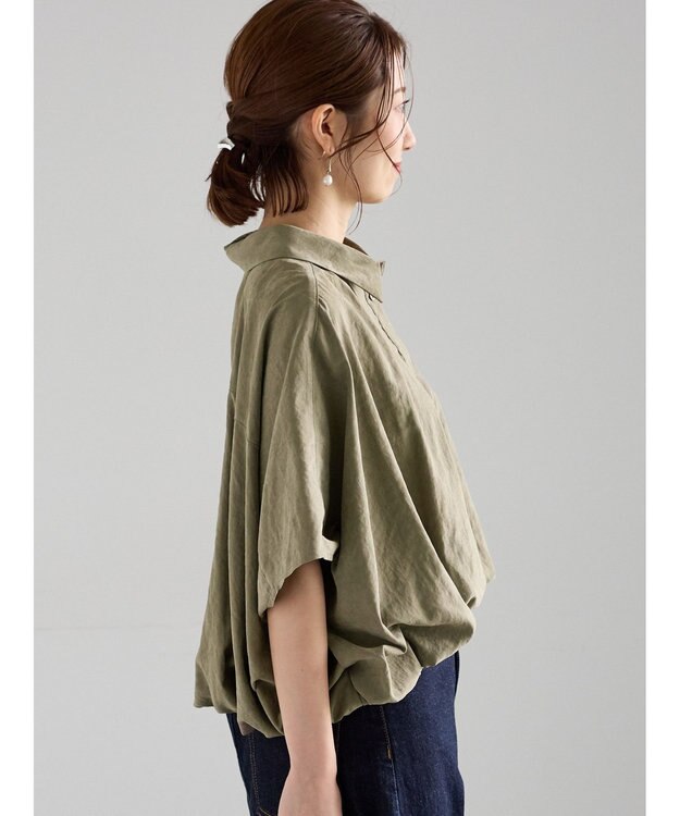 Te chichi ピーチショートシャツ カーキ