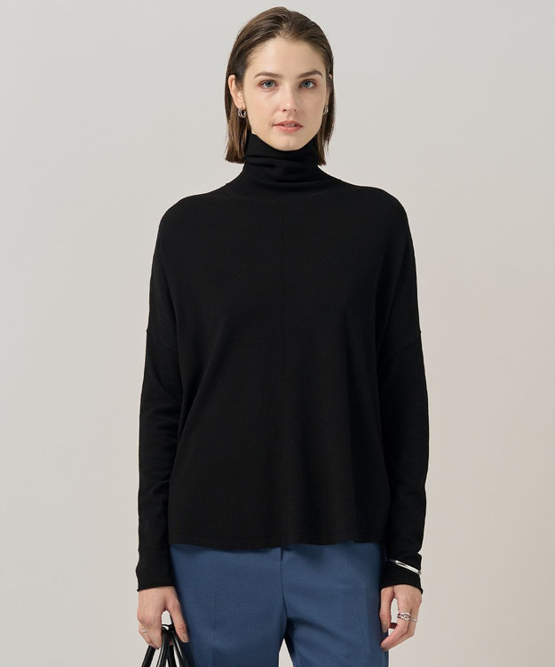 ICB L 【新色追加・WEB限定カラーあり】 ヴィスコースワイド タートルネックプルオーバー ブラック