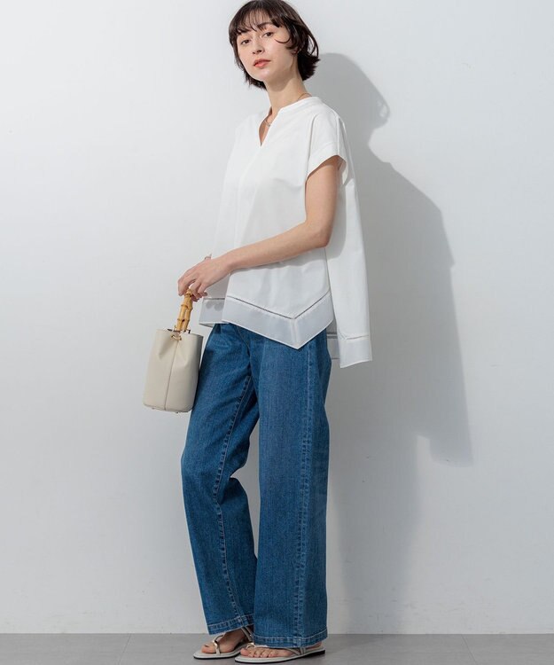 23区 【先行予約】バンブーハンドル 2WAY ミニマル バッグ アイボリー系