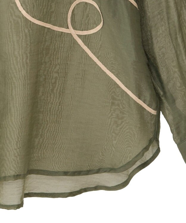 Green Parks ・ＥＬＥＮＣＡＲＥ　ＤＵＥ　テープ刺繍シアーシャツ Khaki