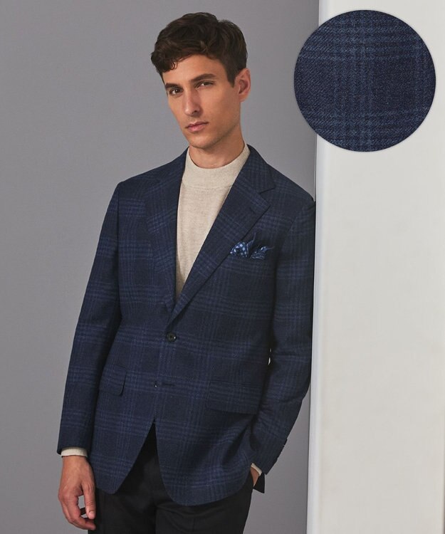 GOTAIRIKU 【Ermenegild Zegna/ゼニア】トロフェオ カシミヤ ジャケット_ネイビーチェック ネイビー系4