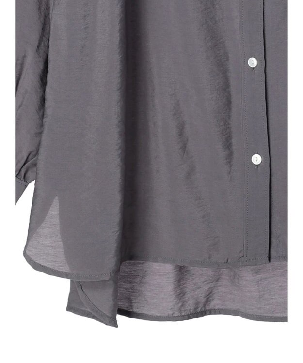 Green Parks バンドカラーシアーシャツ Charcoal Gray