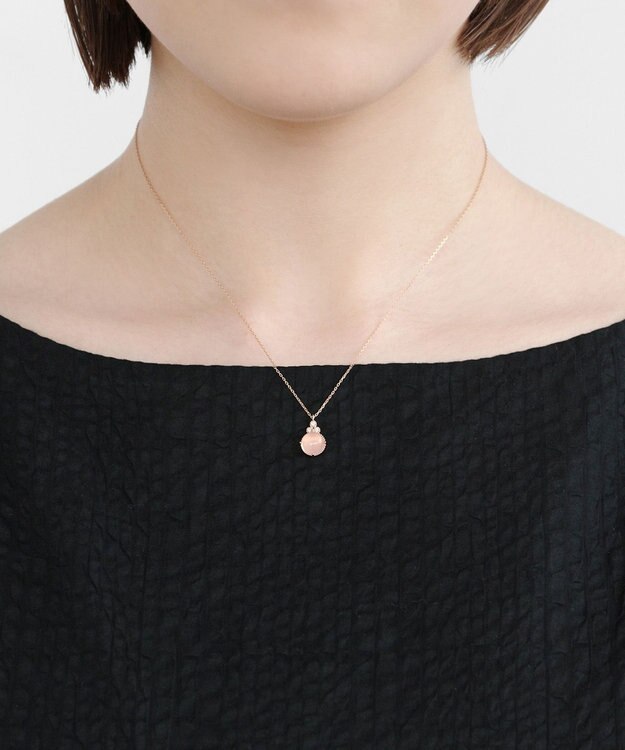 TOCCA 【WEB限定】BLOOMING BUD K10 NECKLACE K10 天然石カボションカット ダイヤモンド ネックレス ピンク系