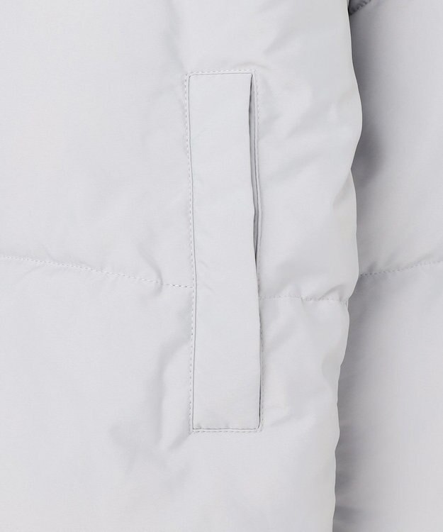 Feroux ファーカラー付き・ダウン見え中綿 ジャケット ライトグレー系