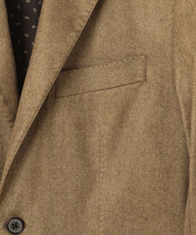 JOSEPH ABBOUD 【ストレッチ】ヘリンボンスウェード ジャケット キャメル系