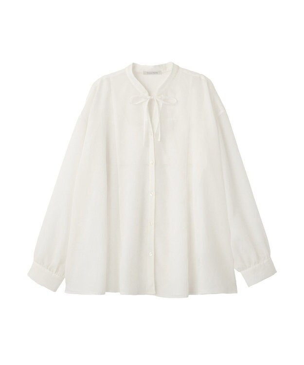 Green Parks フレアラインスキッパーブラウス Off White