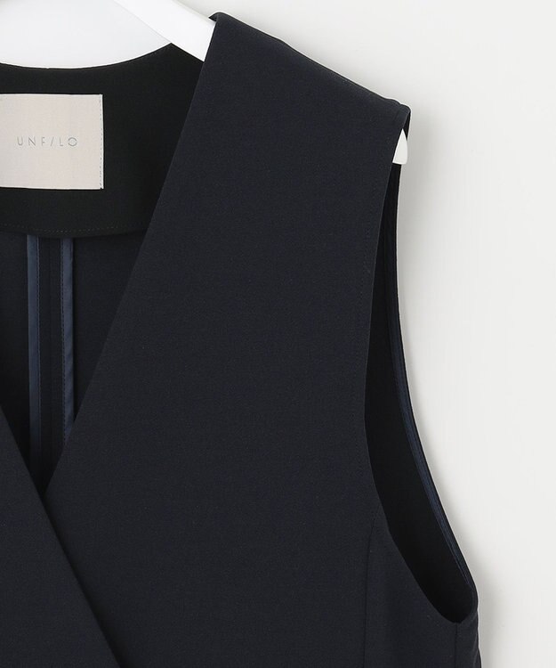 UNFILO 【ストレッチ/洗える】BEAUTY MOVE ダブルボタンジレ ネイビー