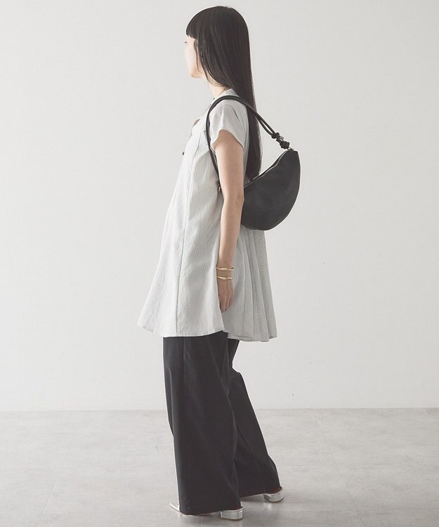 AMERICAN HOLIC 【予約】【接触冷感】フレンチスリーブフレアスキッパーブラウス Stripe Ivory