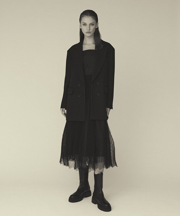 GRACE CONTINENTAL オーバーサイズコートジャケット ブラック