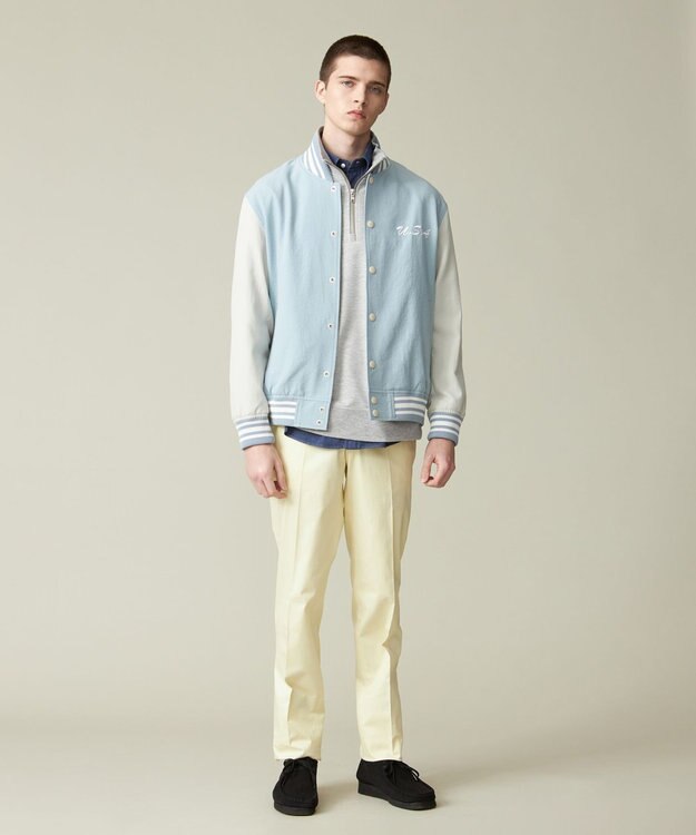 J.PRESS MEN インレージャージー ロゴハーフジップスウェット ライトグレー系