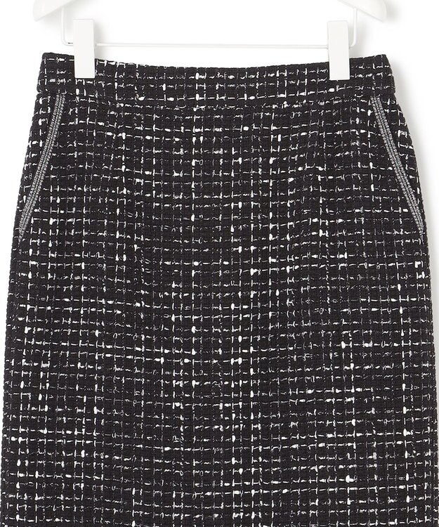 ICB 【セットアップ着用可能】ロービングツイード ナロースカート ブラック×オフホワイト系