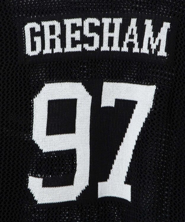 WEGO ロゴメッシュジャガードニット ブラック